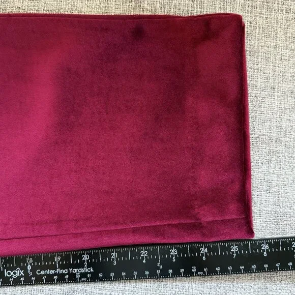 Express Editor High Rise Velvet Stretch Straight Ankle Pants Ruby Red SZ 14 - Picture 16 of 16